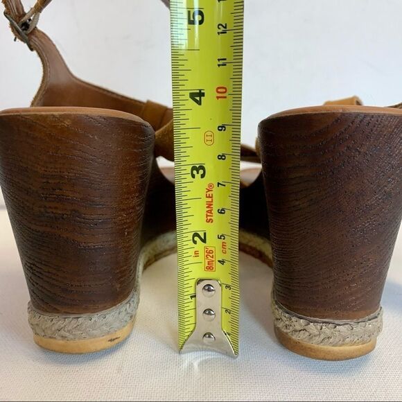 Mariella Italian Brown suede wedge sandals Sz 40 - Picture 5 of 8